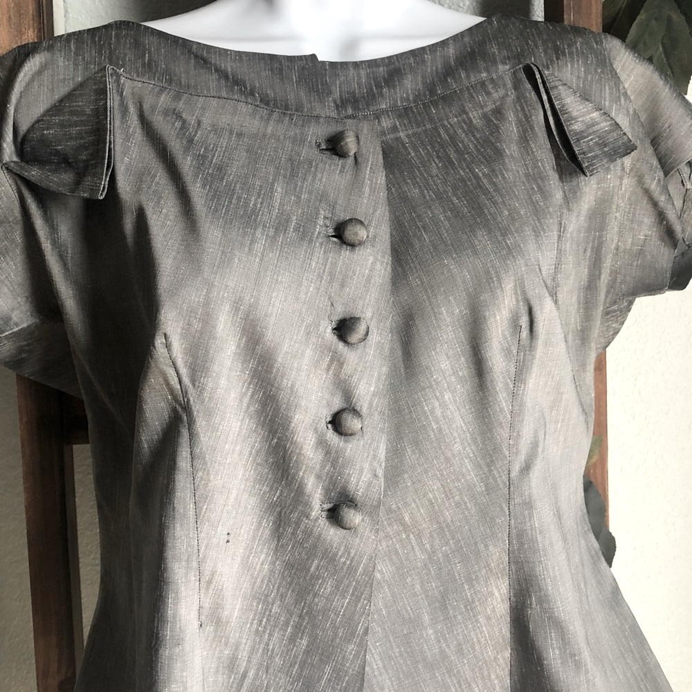 Vintage Galeries Lafayette Paris 1940s/50s Shantung or Doupioni Silk Blouse